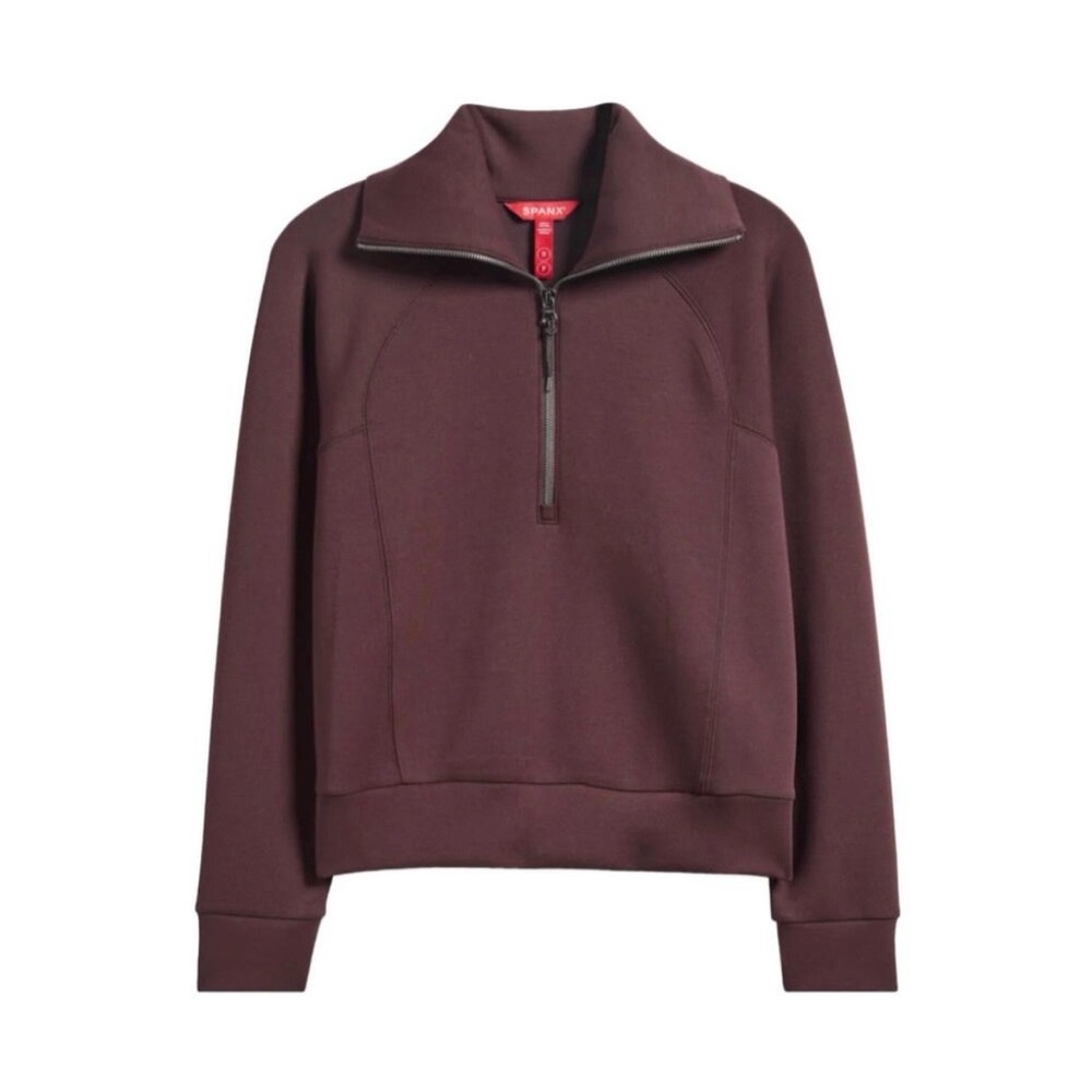 SPANX Air Essentials Half Zip Espresso Brown NWT … - image 5